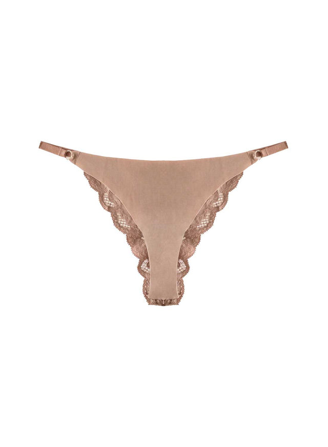 Tan - Charlotte Lace Seamless String Cheeky | Fleur du Mal