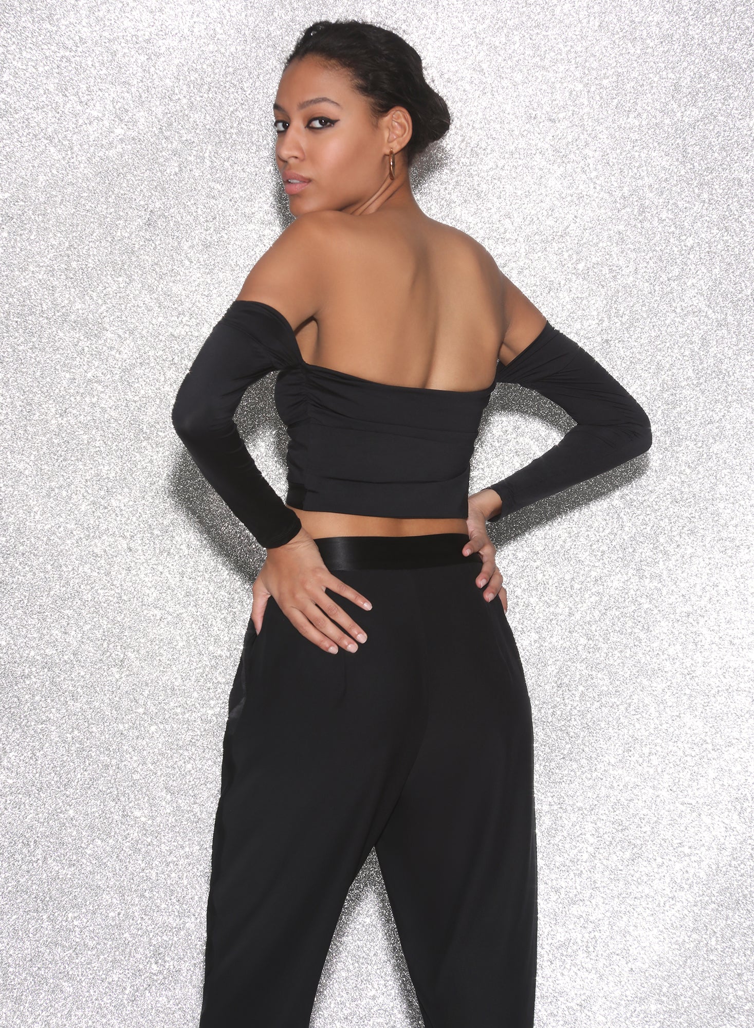 Jersey Draped Crop Top