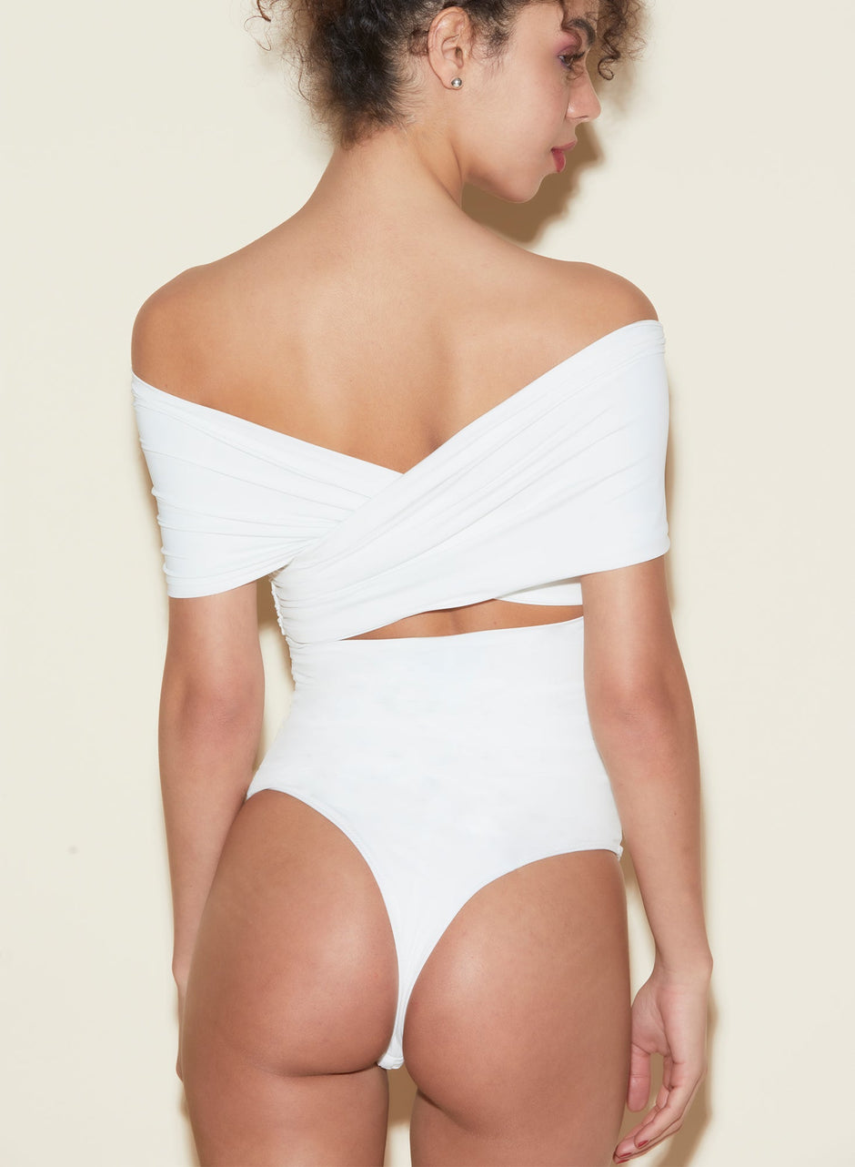 Ivory - Wrap Front Bodysuit | Fleur du Mal