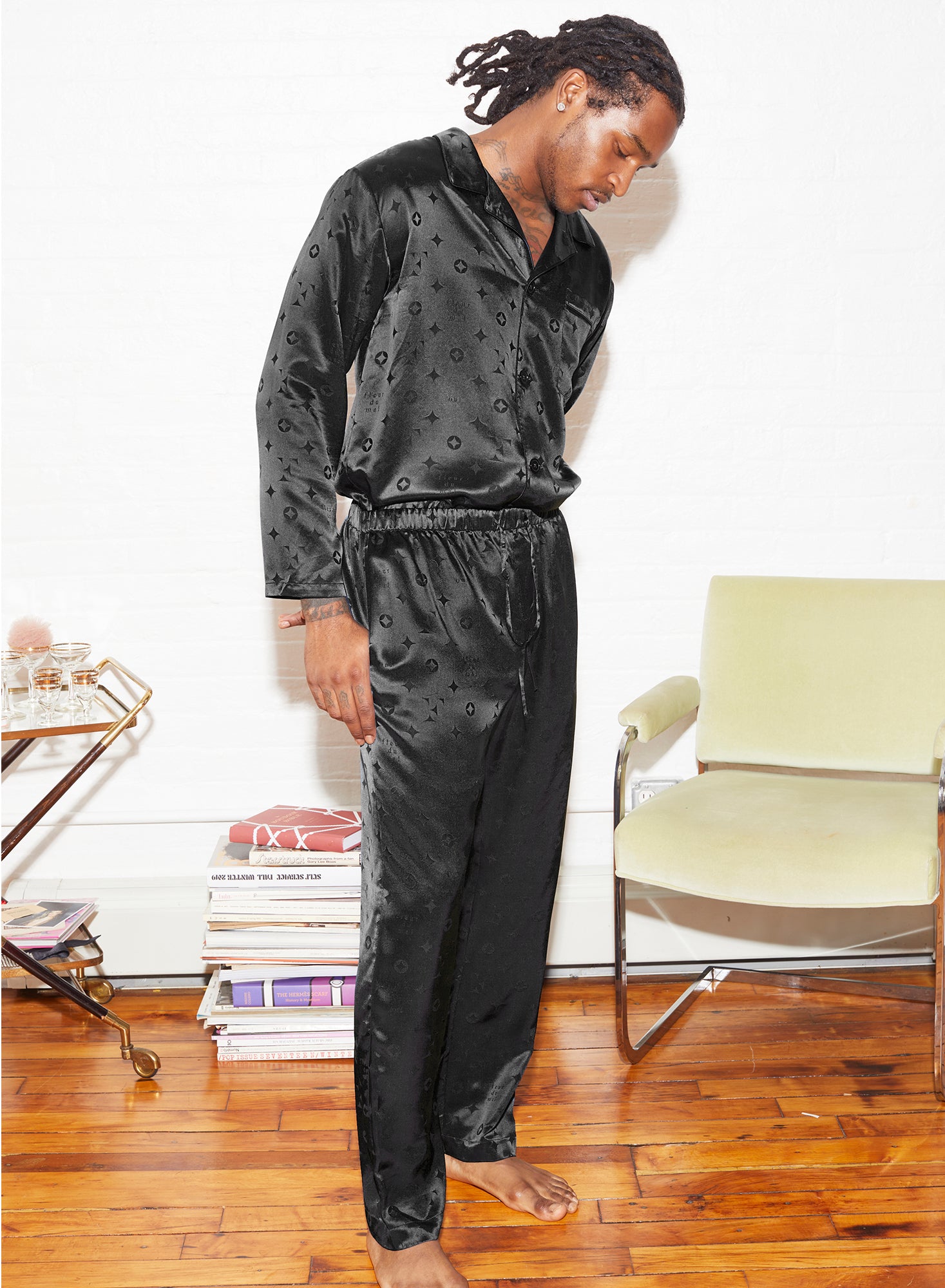 Silk Jacquard PJ Pant- Fleur du Mal