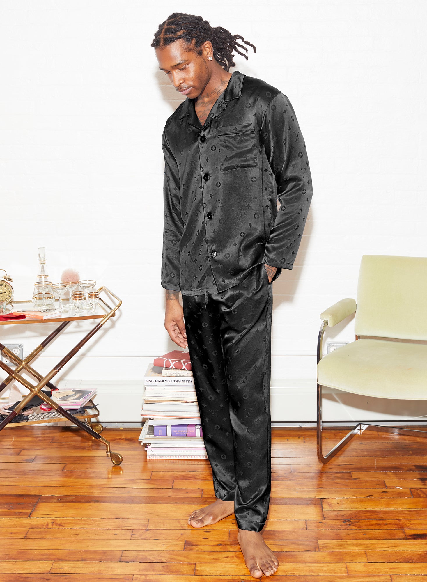 Silk Jacquard PJ Top