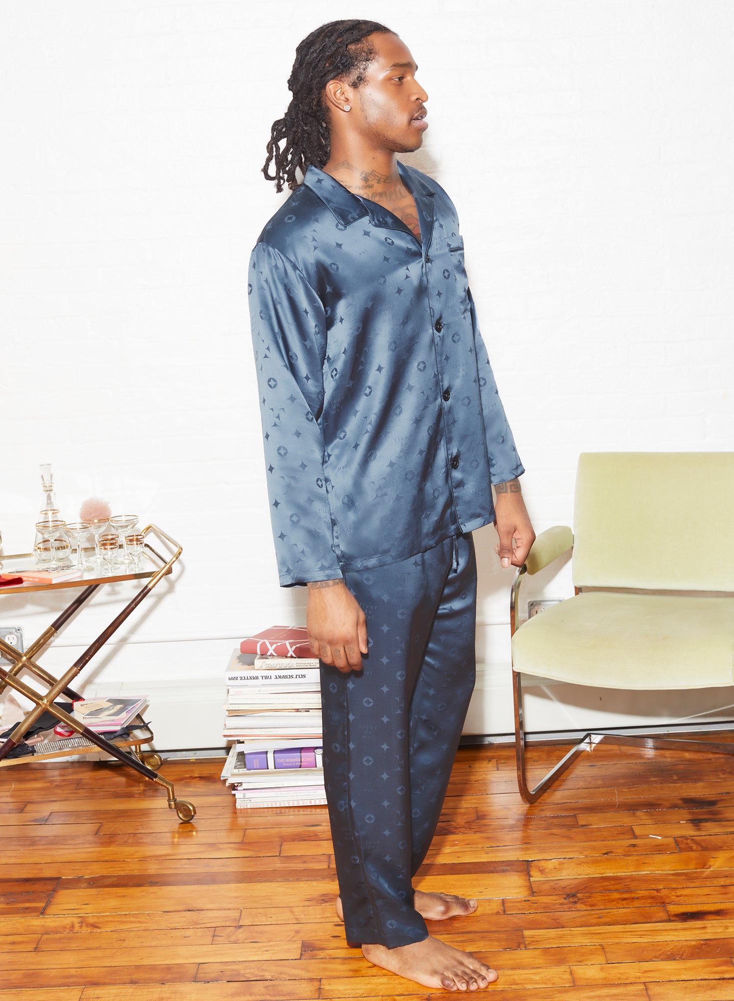  Silk Satin Pajamas for Women, Jacquard Button Down