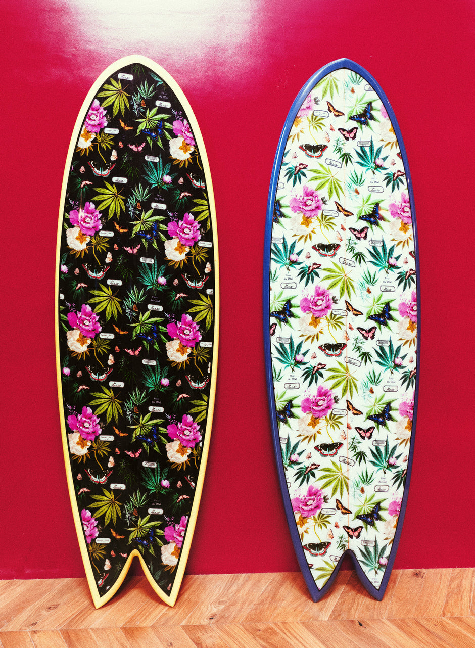 White botanical - Fleur du Mal Surfboard | Fleur du Mal