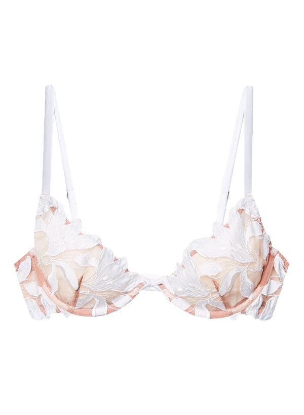 White Non Wired Soft Cup Floral Lace Lily Bra