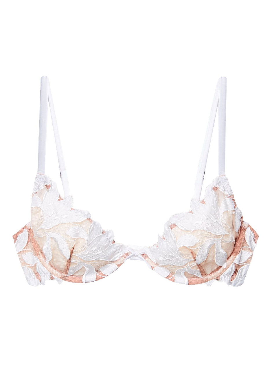 Ivory - Lily Embroidery Plunge Demi Bra | Fleur du Mal