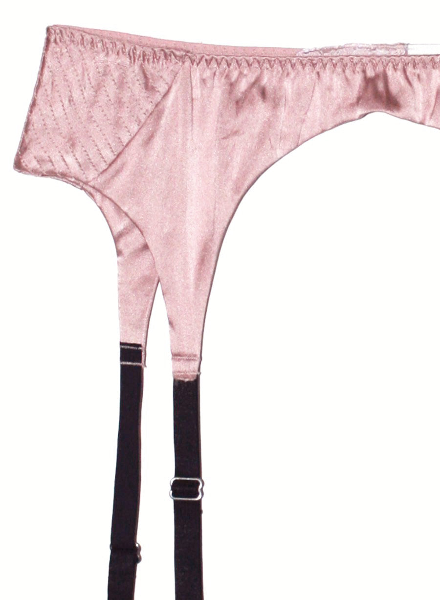 Pink satin outlet garter belt