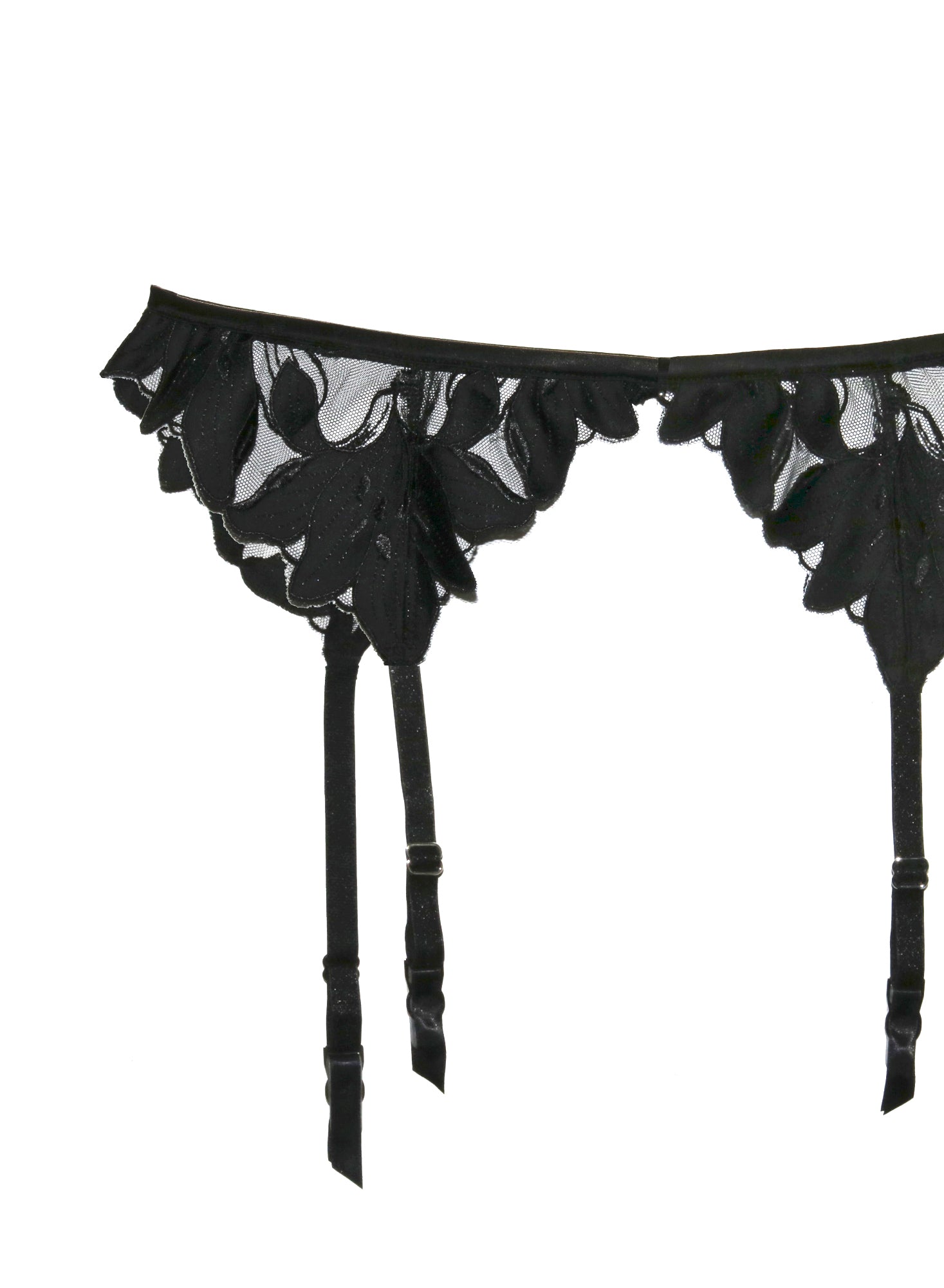 Lily Embroidery Garter Belt