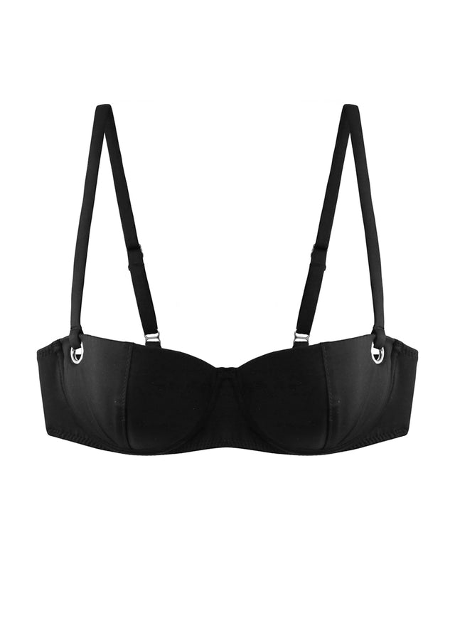 Black - Grommet Balconette Bikini Top | Fleur du Mal