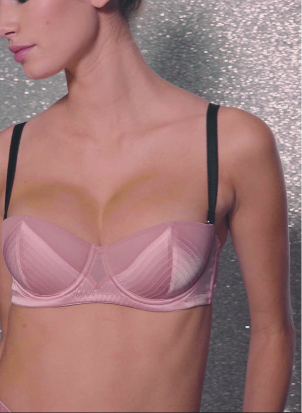 Rose pink/black - Top Stitch Convertible Bra | Fleur du Mal