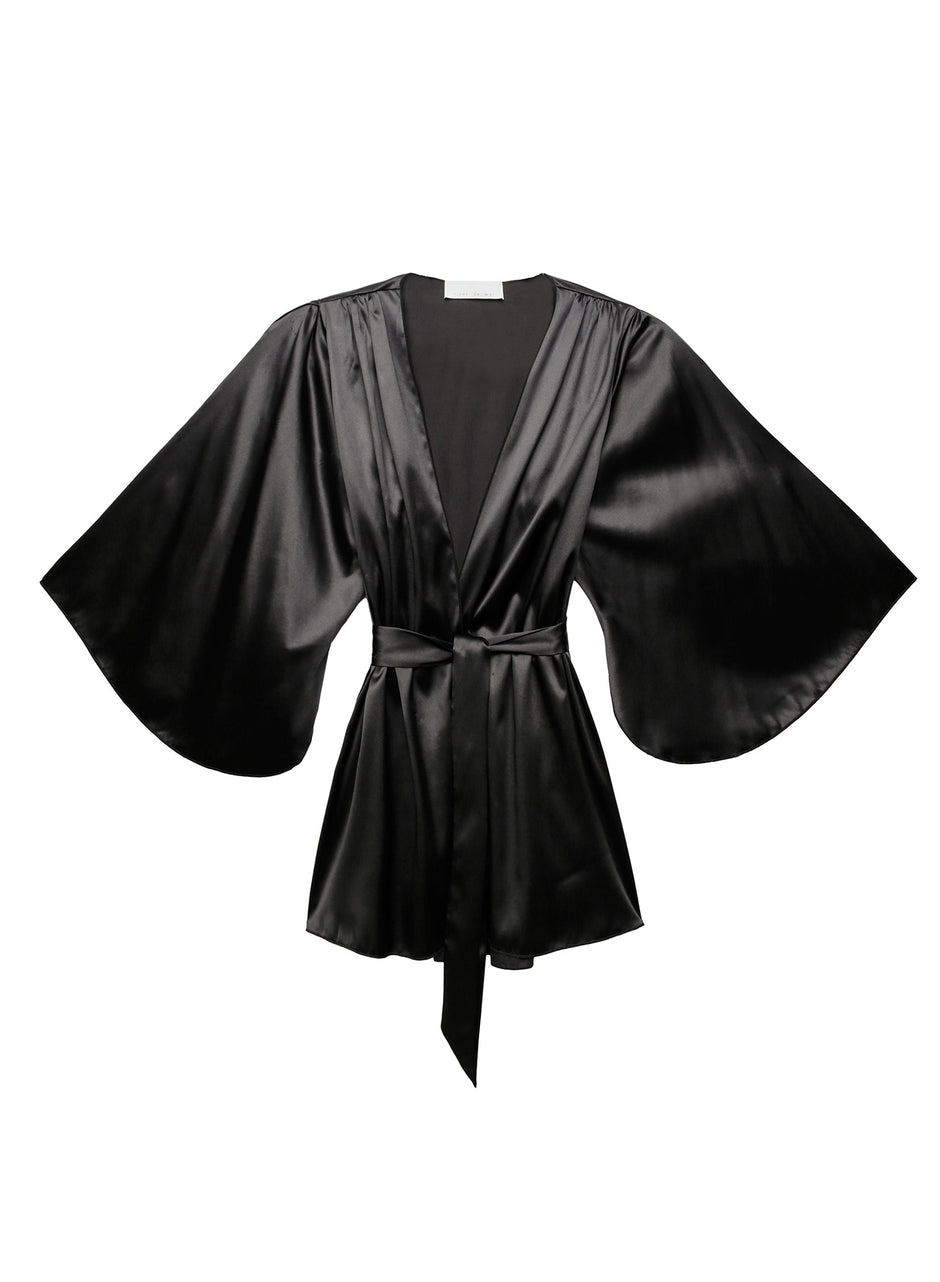 Black - Angel Sleeve Robe | Fleur du Mal