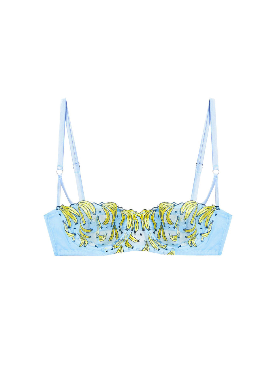 Ice queen - Banana Embroidery Balconette Bra | Fleur du Mal