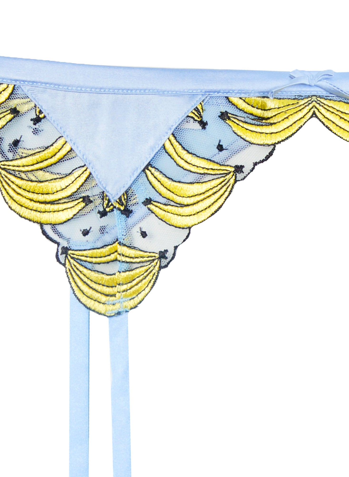 Banana Embroidery Garter Belt