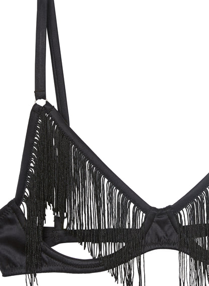 Beaded Fringe Ouvert Bra