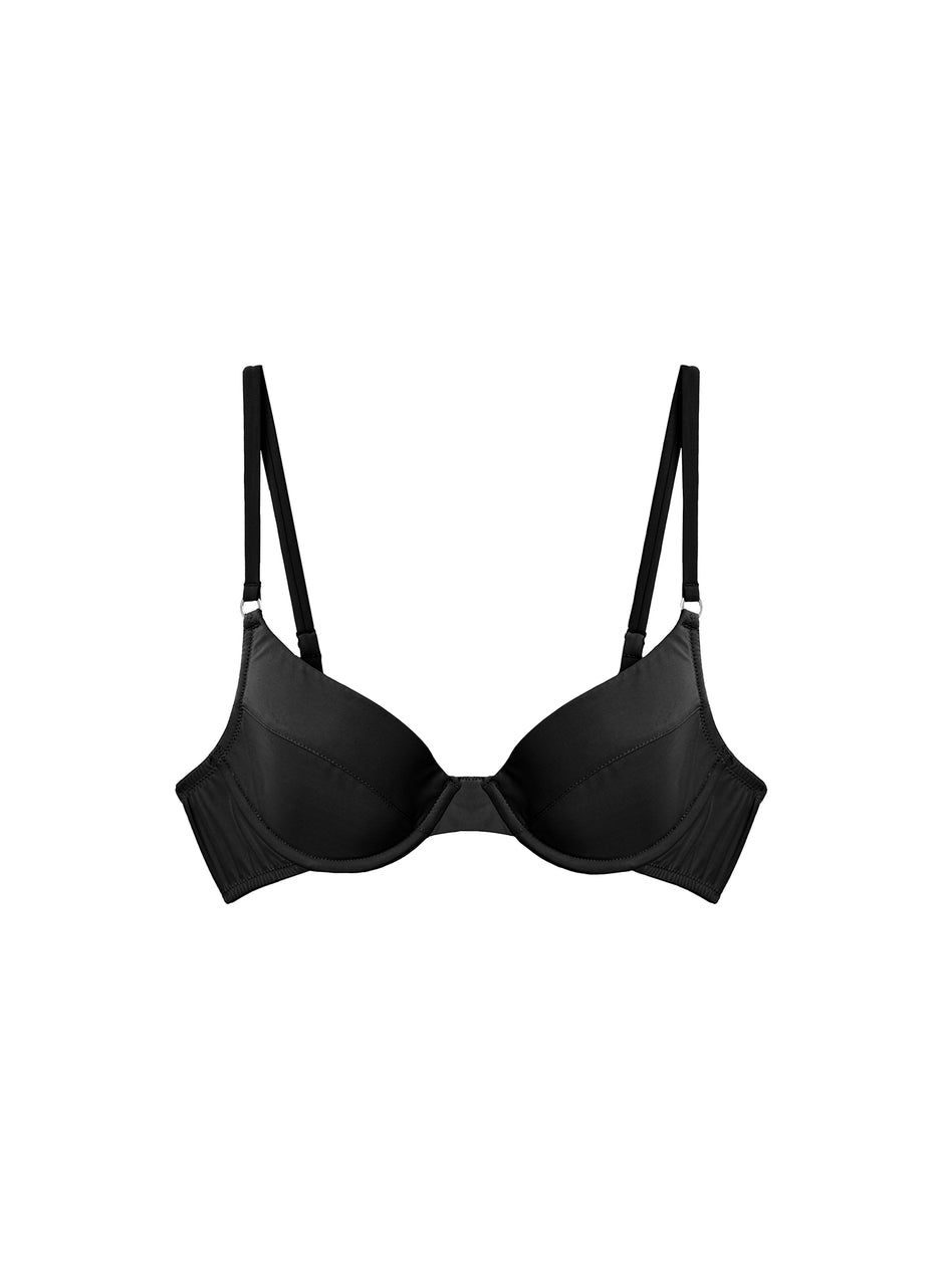 Black - Eco Luxe Jersey Lined Demi Bra | Fleur du Mal