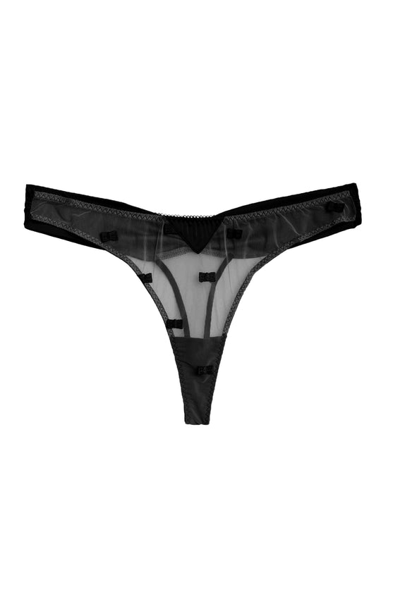 Bow Embroidery Thong