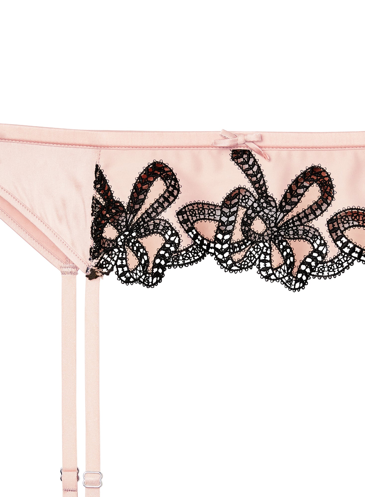 Bow Guipure Embroidery Garter Belt