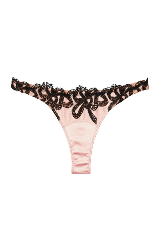 Bow Guipure Embroidery Thong