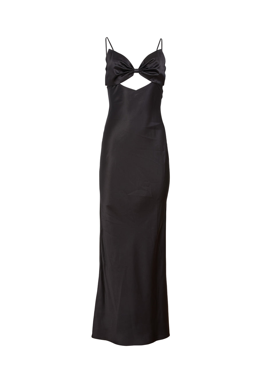 Black - Bow Slip Dress | Fleur du Mal