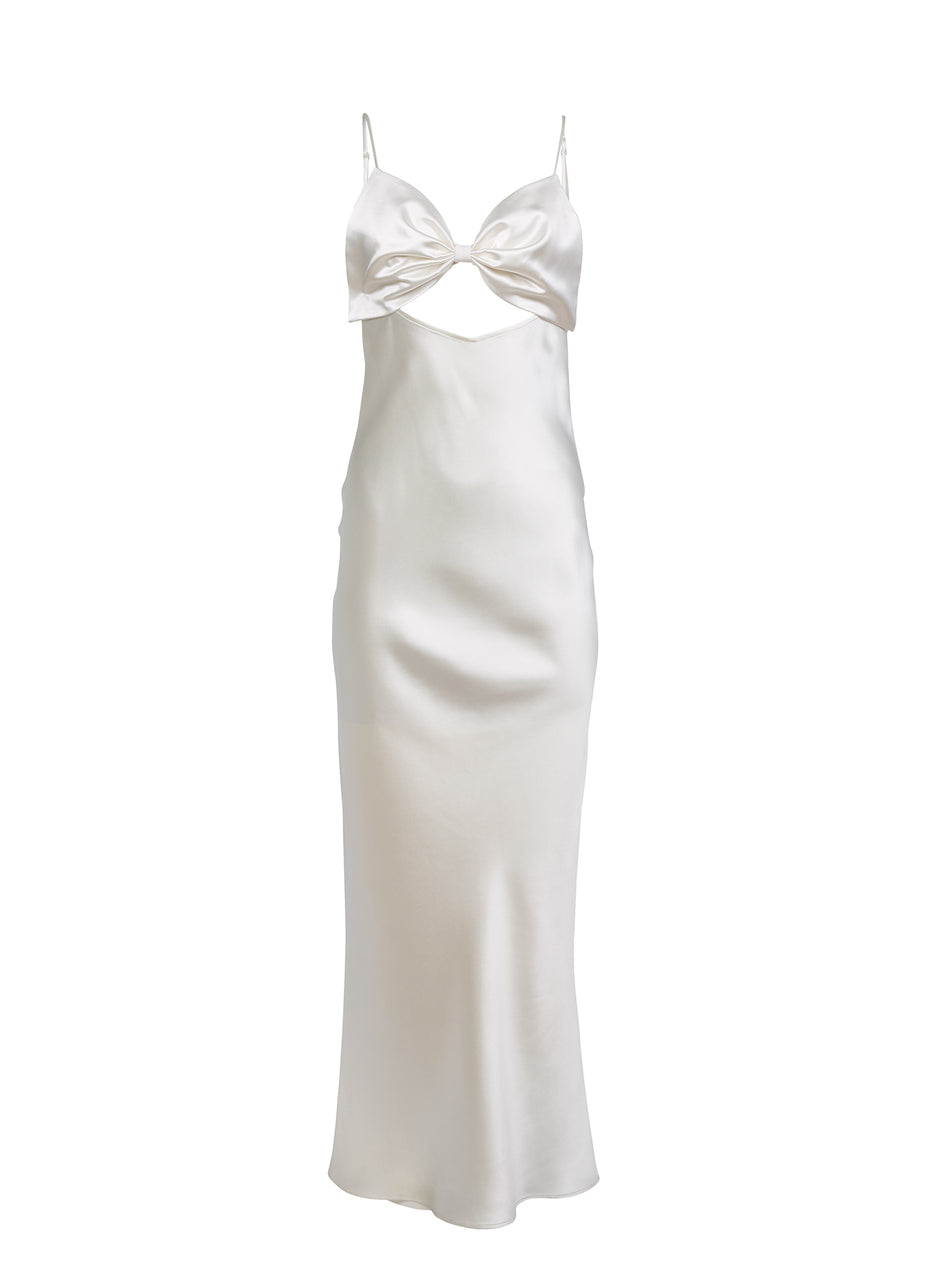 Ivory - Bow Slip Dress | Fleur du Mal