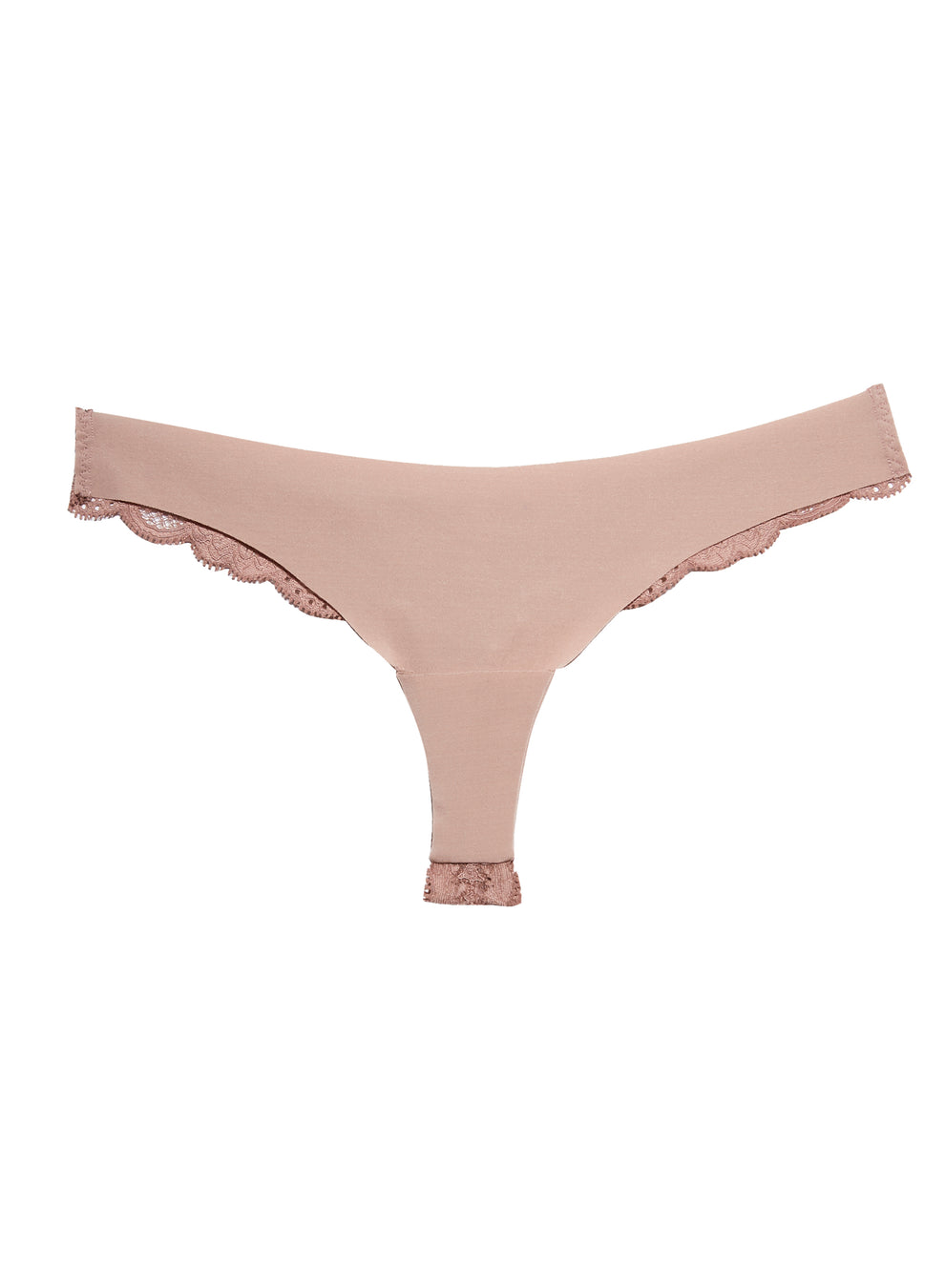 Tan Charlotte Lace Seamless Thong | Fleur du Mal