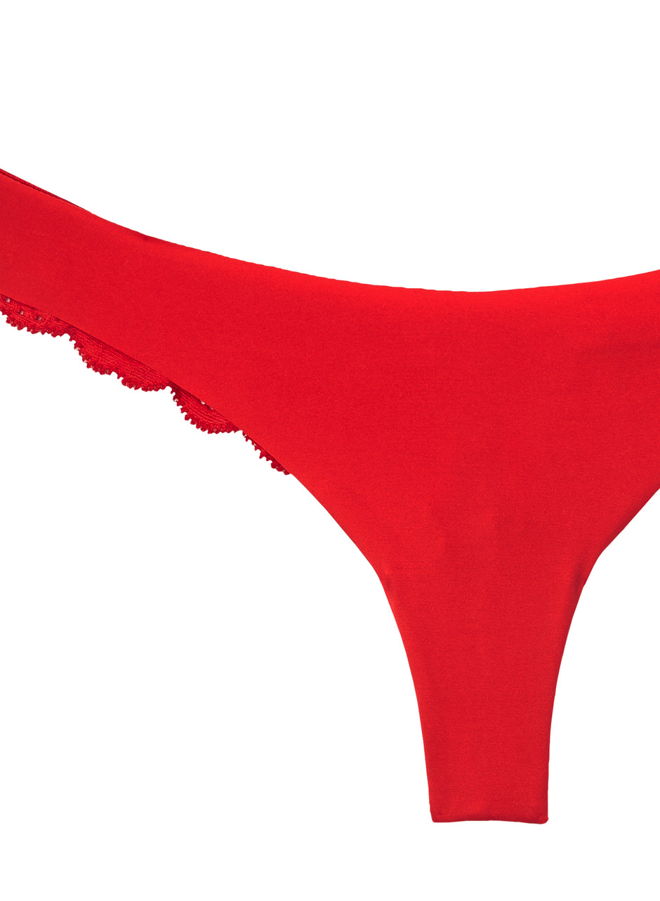 Rouge - Charlotte Lace Seamless Thong | Fleur du Mal