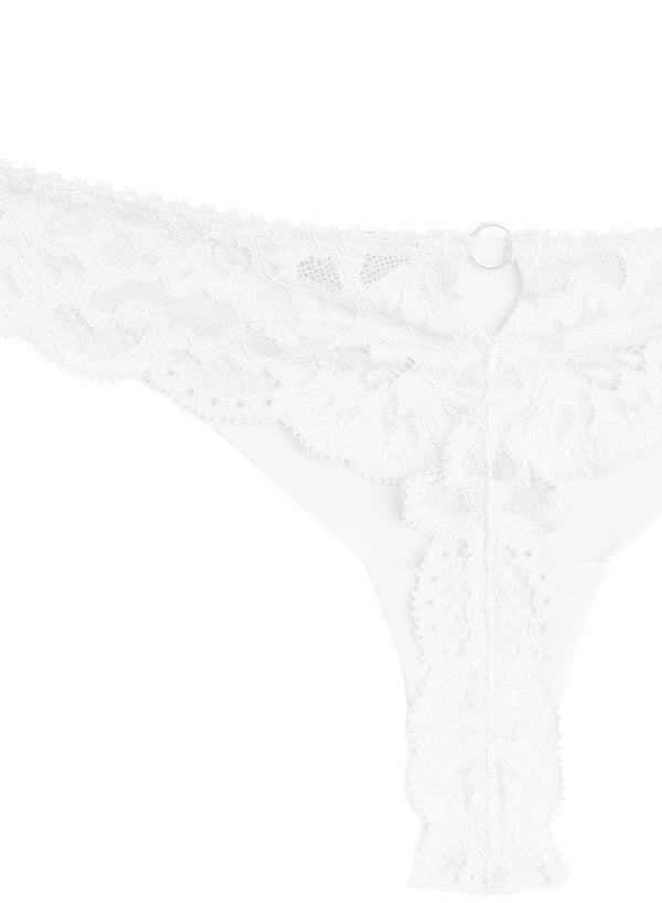 Fleur Du Mal lace-detail Organic Cotton Thong - Farfetch