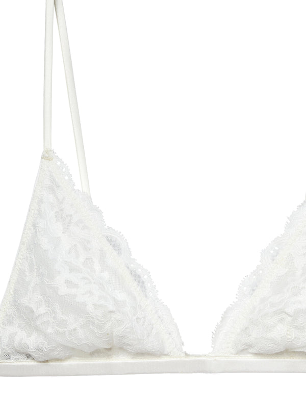 Luxury Lace Triangle Bra in White