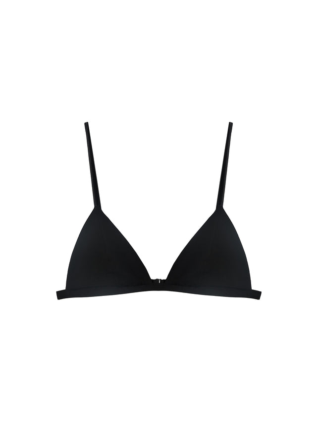 Black - Organic Cotton Luxe Triangle Bra | Fleur du Mal