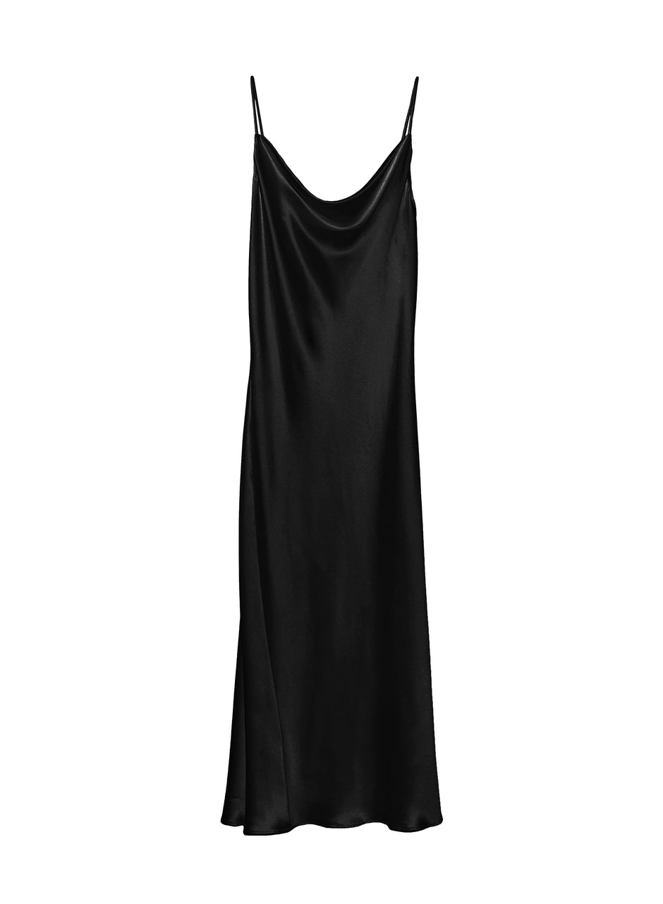 Black - Cowl Neck Slip Dress | Fleur du Mal