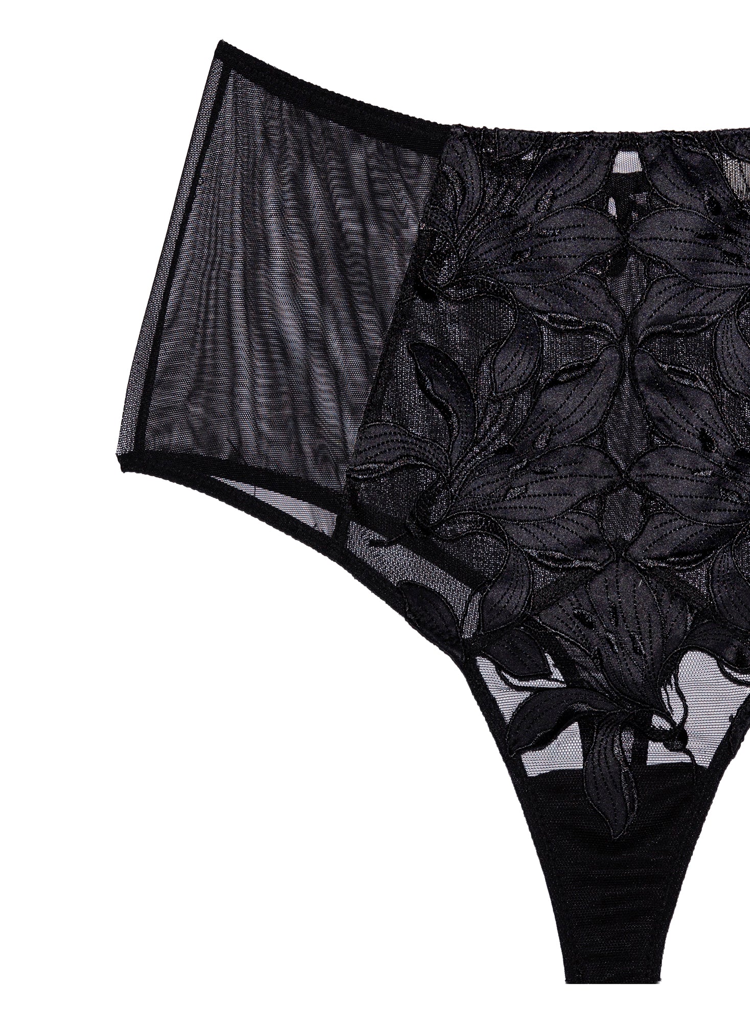 Lily Embroidery High Waist Thong-