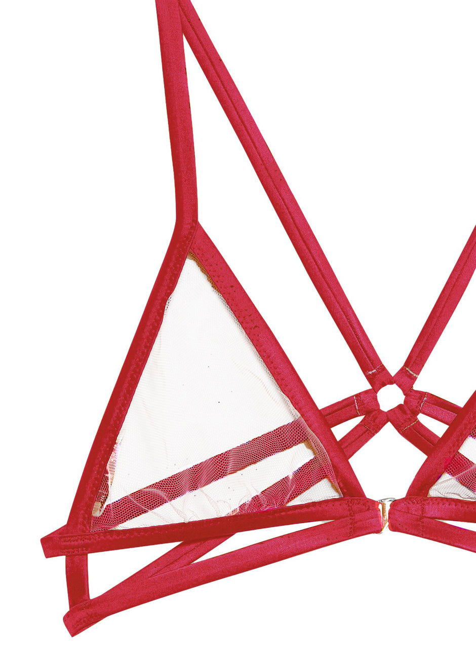 Rouge - Strappy Bondage Bra | Fleur du Mal