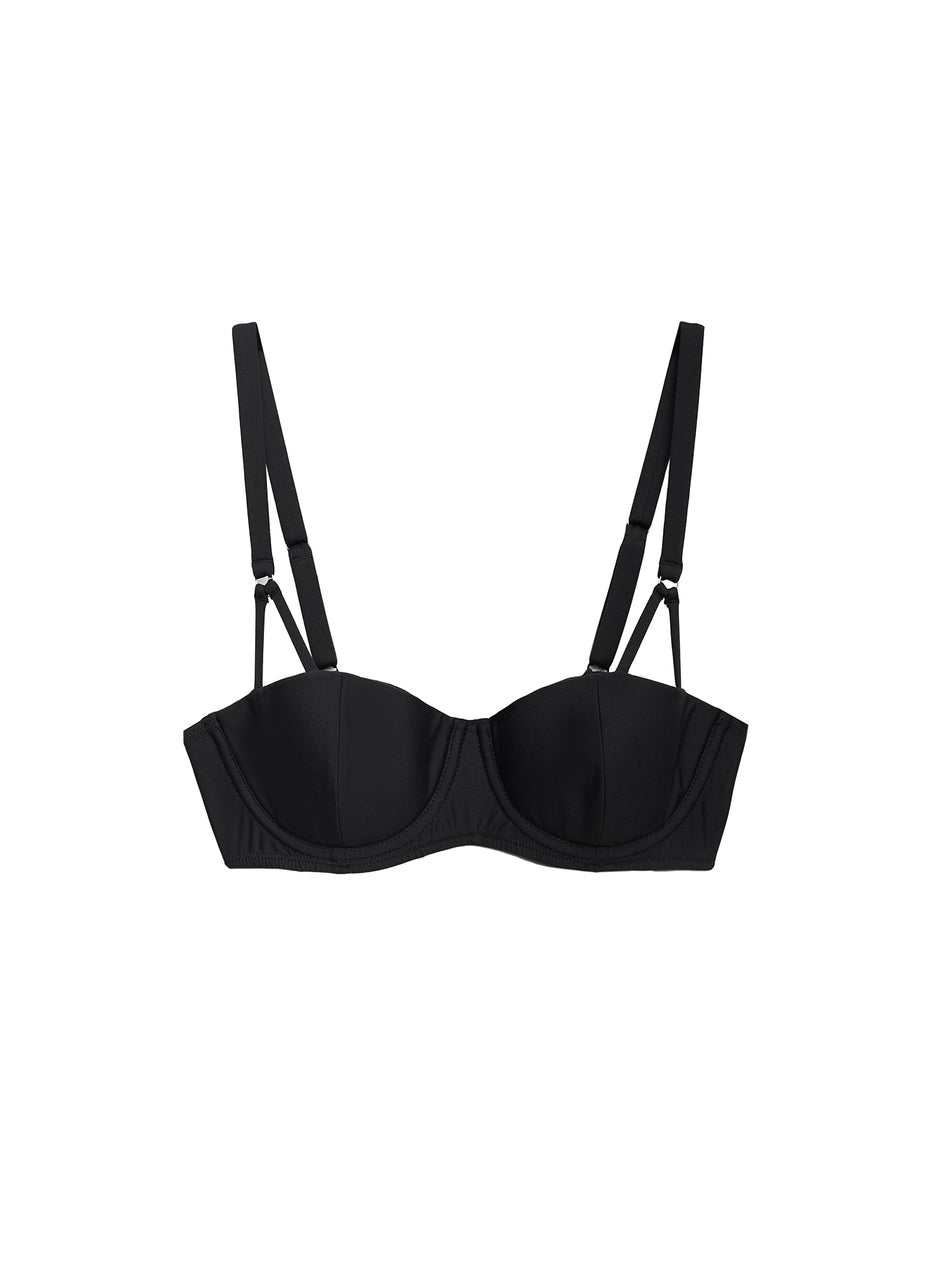 Black - Cup Sized Swim Top | Fleur du Mal