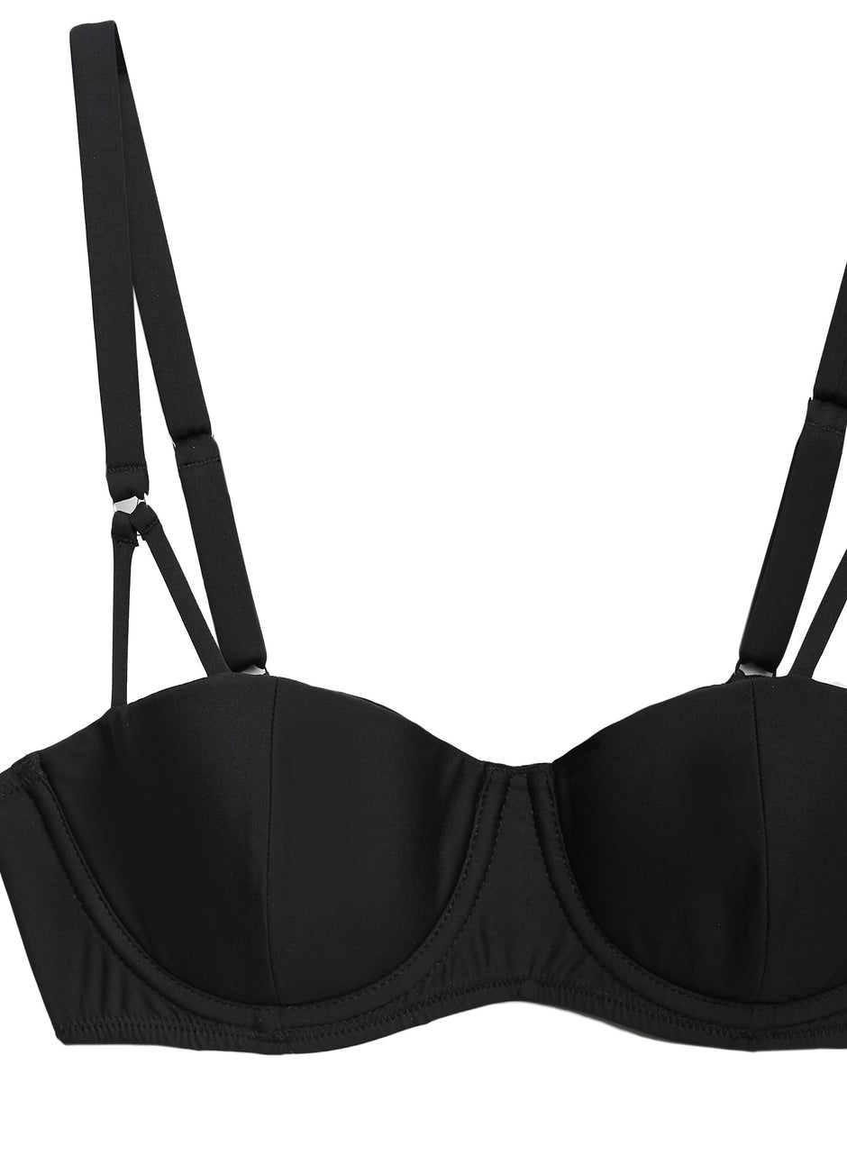 Black - Cup Sized Swim Top | Fleur du Mal