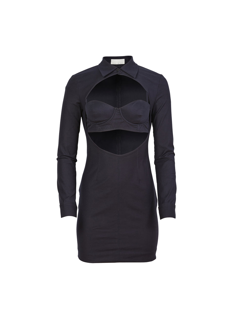 Midnight blue - Long Sleeve Cutout Dress | Fleur du Mal