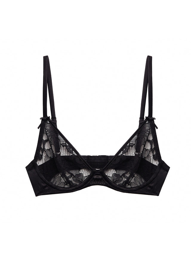 Nighttime blue - Magnolia Lace Unlined Demi Bra | Fleur du Mal