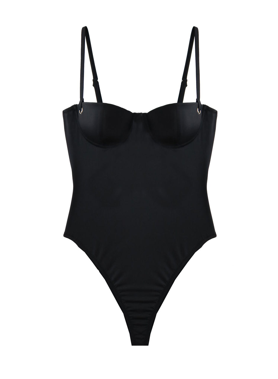 Black - Cupped One Piece Swim | Fleur du Mal