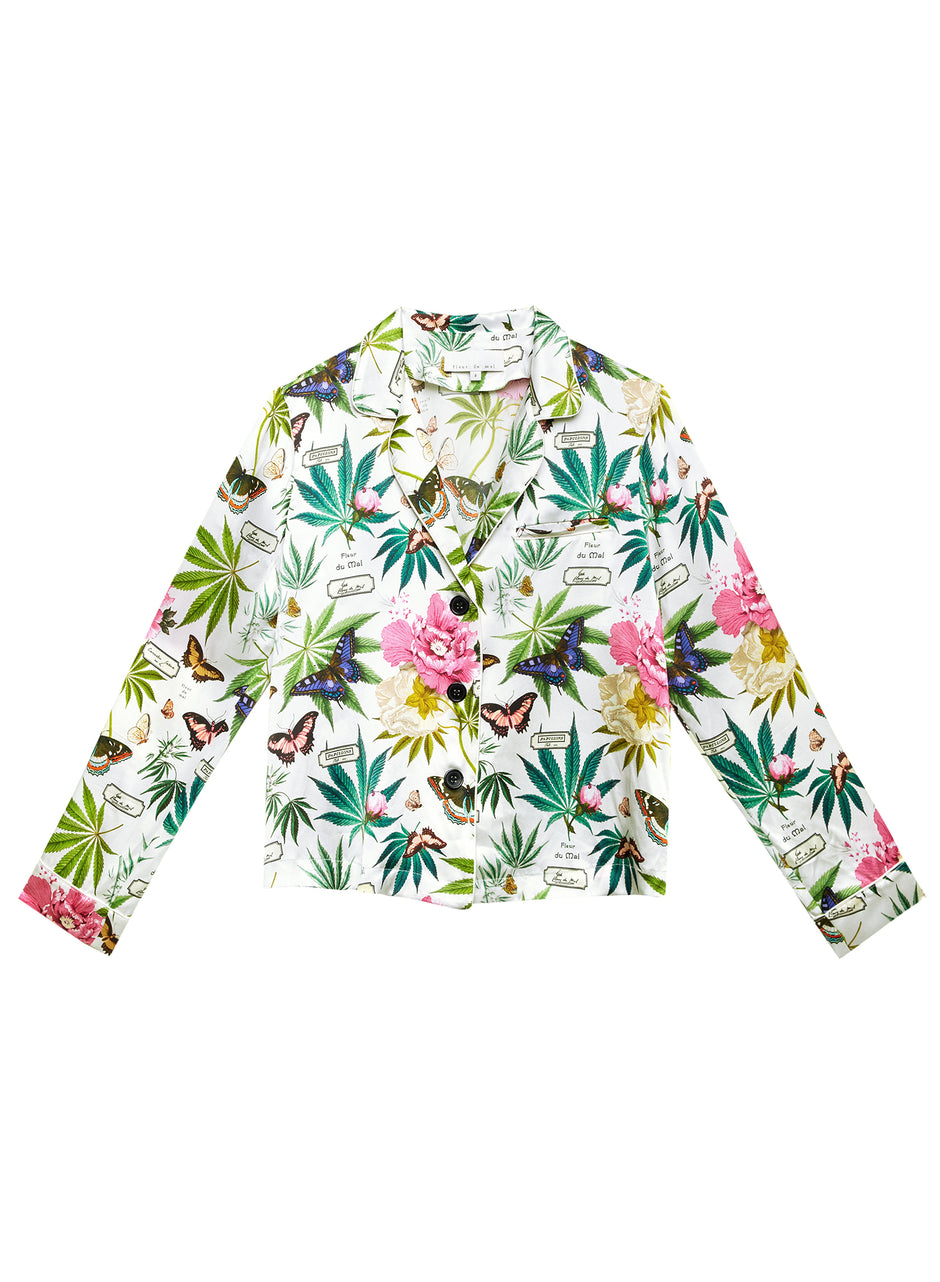 White botanical - Botanical Fleur PJ Top | Fleur du Mal