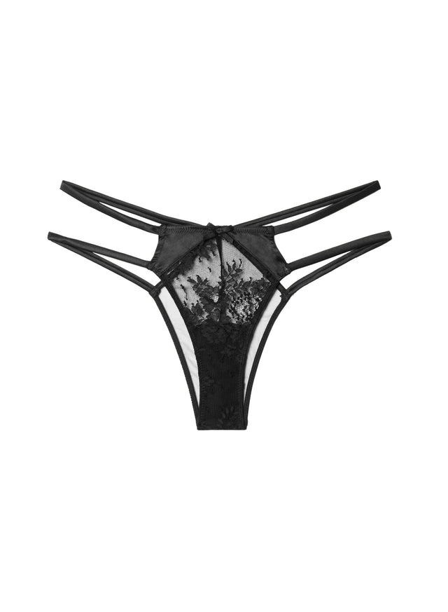 Ivory - Frankie Lace Strappy Tanga | Fleur du Mal