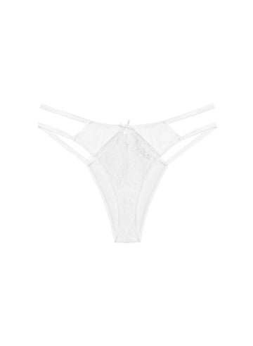 Ivory - Frankie Lace Strappy Tanga | Fleur du Mal