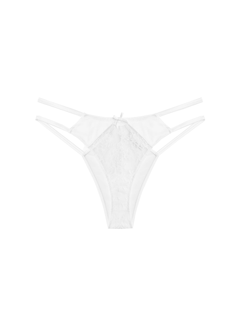 Ivory - Frankie Lace Strappy Tanga | Fleur du Mal