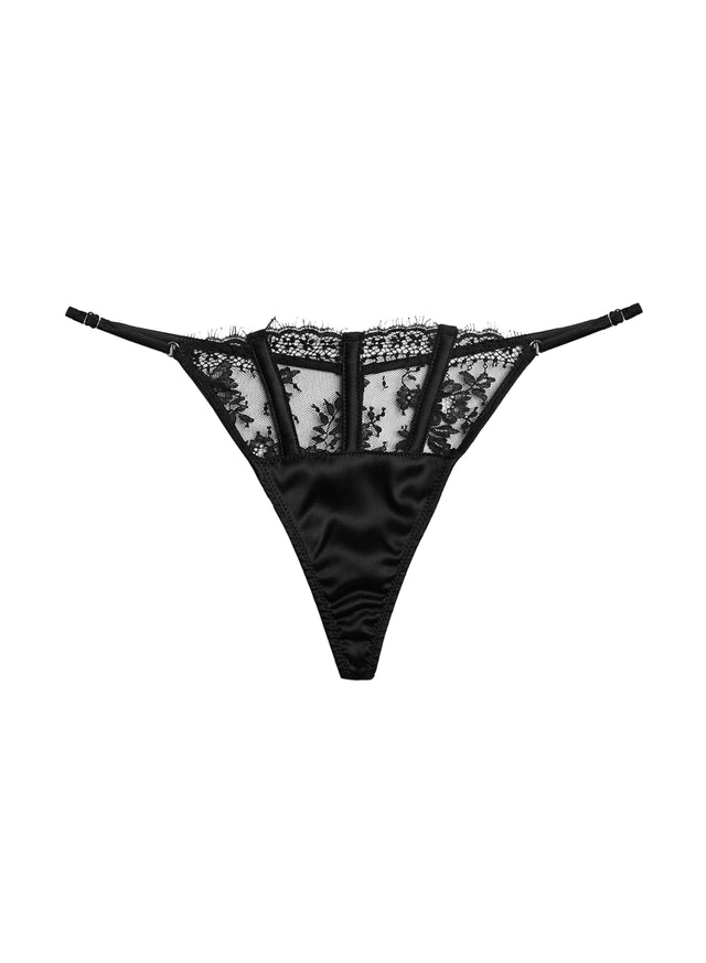 Black - Frankie Lace Thong | Fleur du Mal