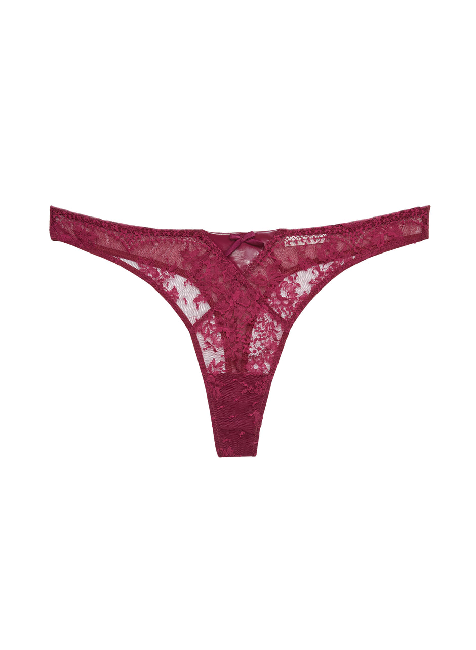 Sangria - Frankie Lace PVC Thong | Fleur du Mal