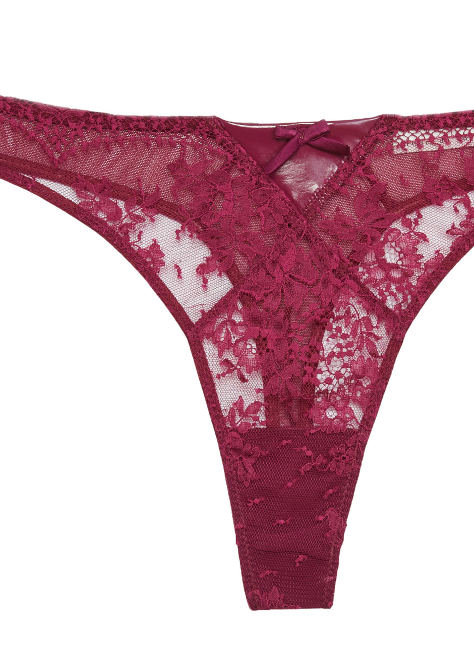 Sangria - Frankie Lace PVC Thong | Fleur du Mal