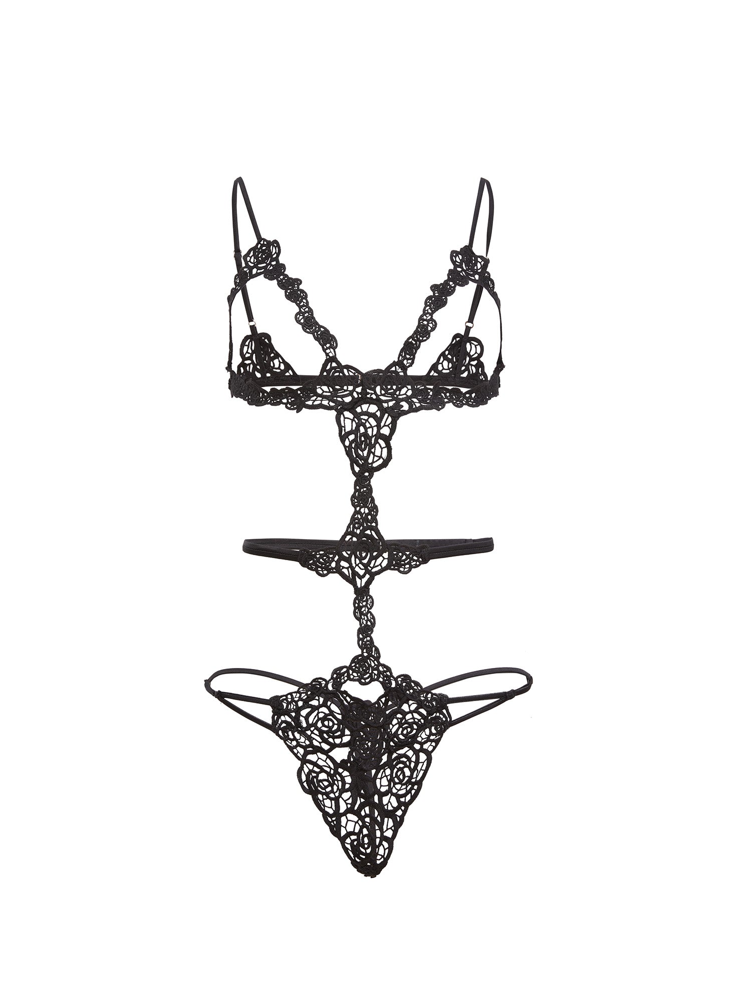 Fleur Guipure Ouvert Bralette-flat- Fleur du Mal