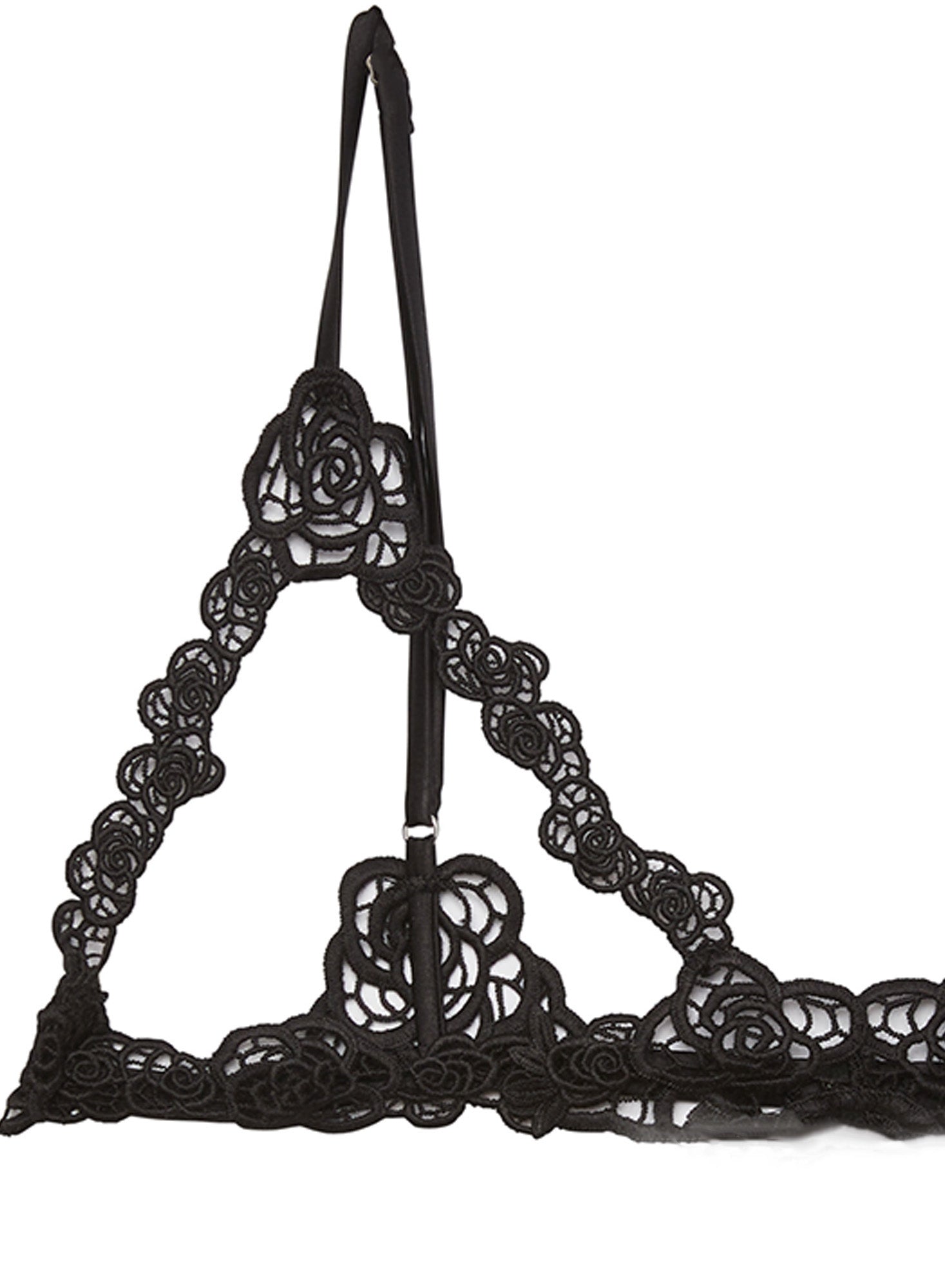 Fleur Guipure Ouvert Bralette-Black- Fleur du Mal-