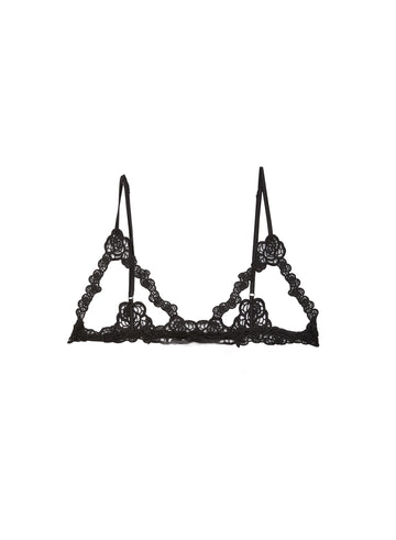 Black - Fleur Guipure Ouvert Bralette | Fleur du Mal