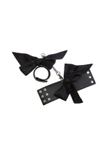 Leather Cuffs with Silk Bows