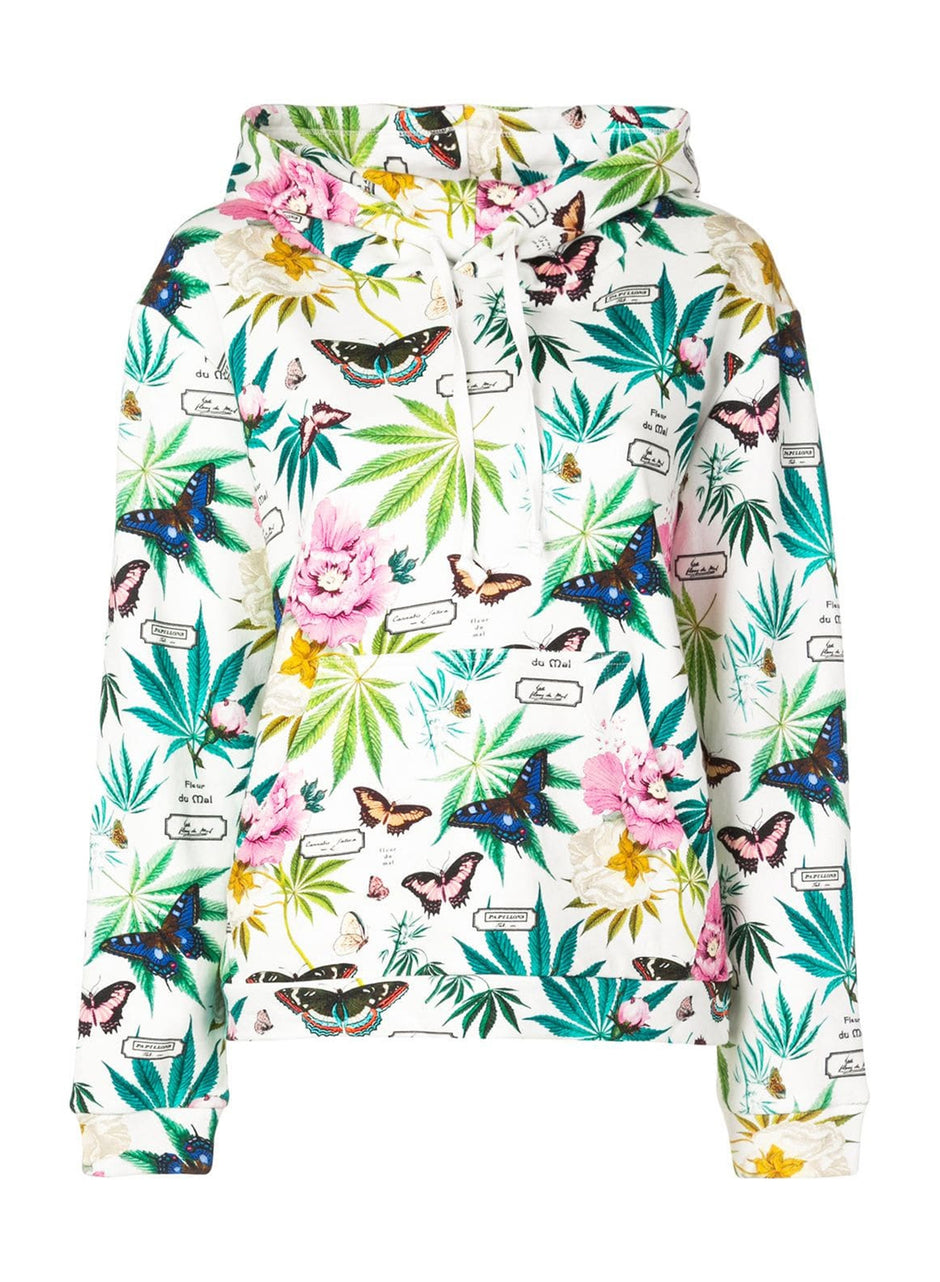 Papillon-white - Botanical Hoodie | Fleur du Mal