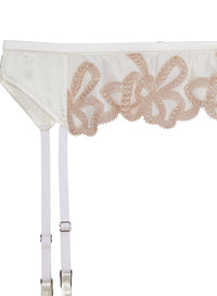 Bow Guipure Embroidery Garter Belt