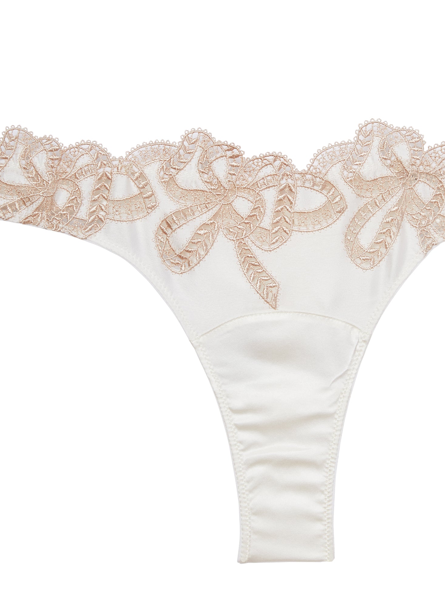 Bow Guipure Embroidery Thong
